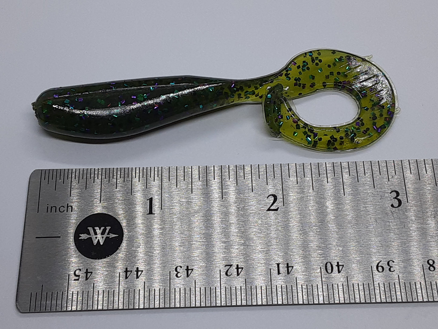 8 Watermelon Candy Curly Tail Fishing Lure 3 Inch Shad