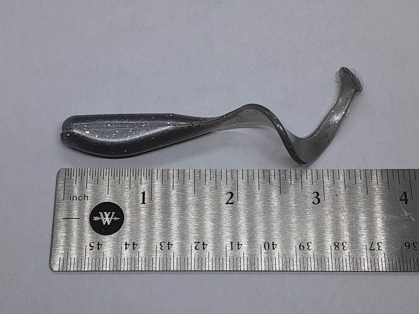 8 Gray Curly Tail Fishing Lure 3 Inch Shad