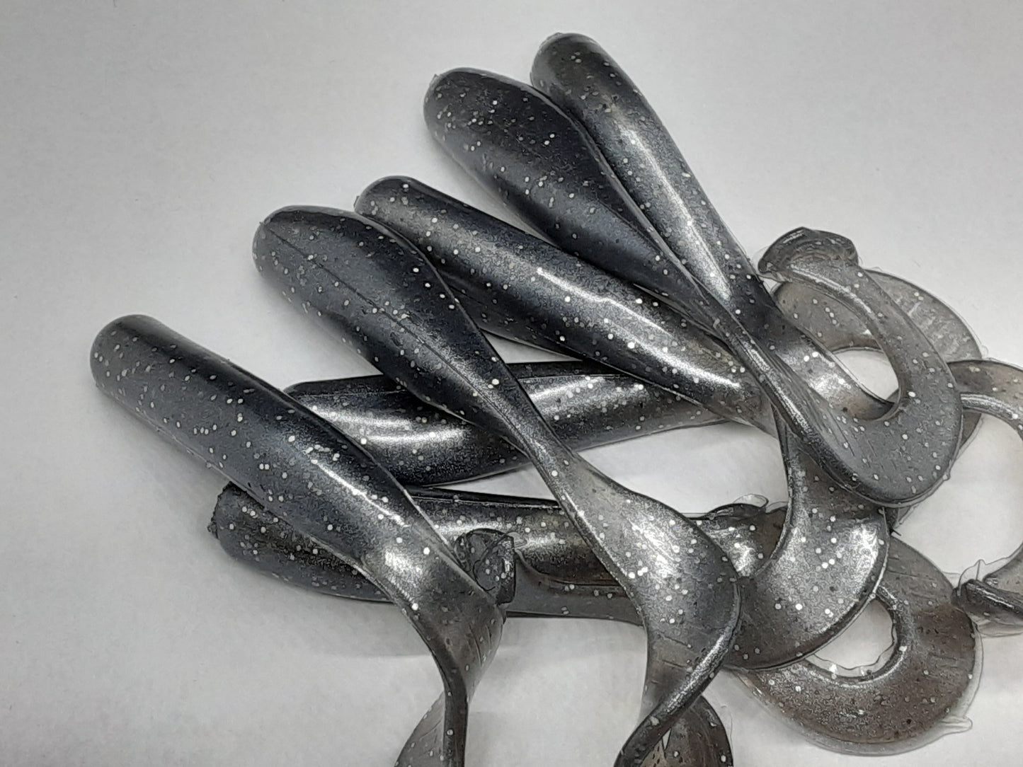 8 Gray Curly Tail Fishing Lure 3 Inch Shad