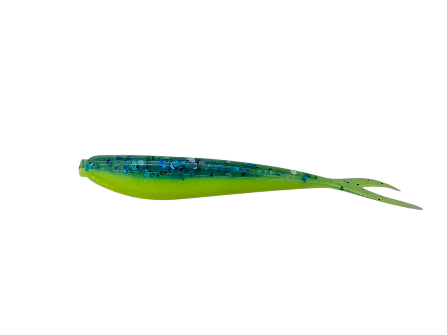 Blue Crystal Chartreuse Crappie Fish Bait 2 1/4" Silver Fish