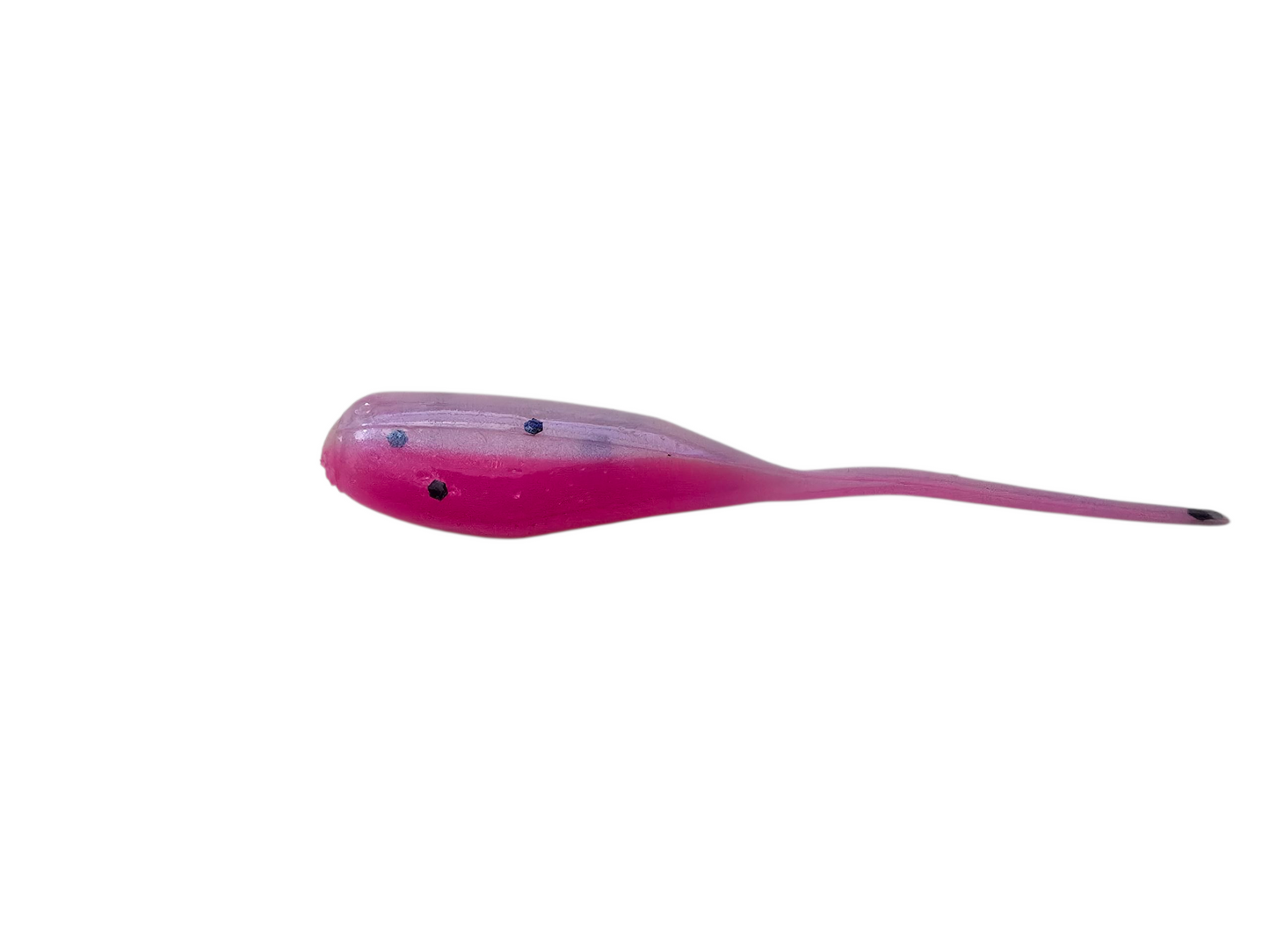 25 Glimmer Pink Crappie Jig Stinger Tail Shad Fishing Lure 2 Inch