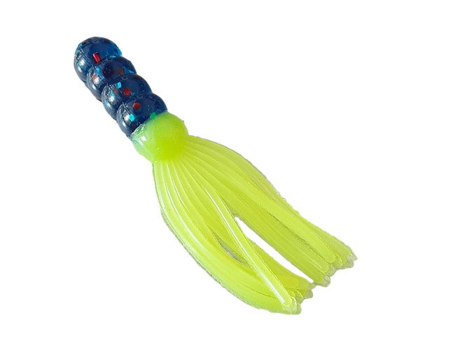 Blue Chartreuse Ring Body Fantail Fishing Lure 16 Count