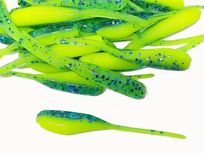 Blue Crystal Chartreuse Stinger Tail Shad Tails Fishing Lure