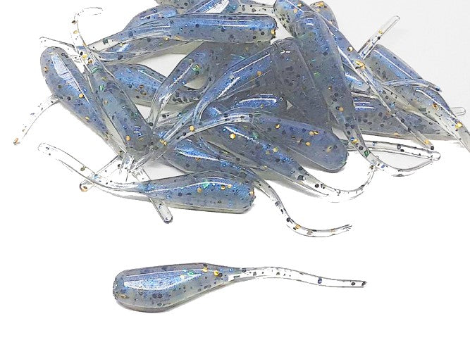 25 Crappie Jig Stinger Tail Shad Fishing Lure Bluegill 2 Inch