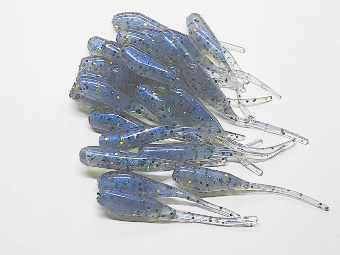 25 Crappie Jig Stinger Tail Shad Fishing Lure Bluegill 2 Inch