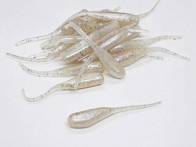 25 Champagne Shad Crappie Jig Stinger Tail Shad Bait Fishing Lure 2 Inch