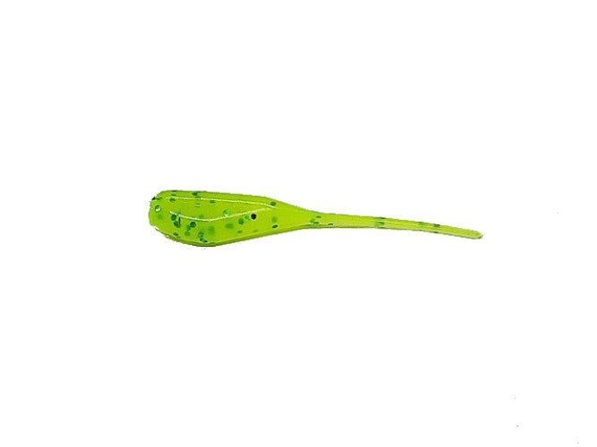 25 Chartreuse Green Flake Crappie Jig Stinger Tail Shad Fishing Lure 2 Inch