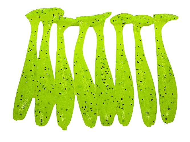 8 Chartreuse Pepper Paddletail Minnow Swimbait 3.25”