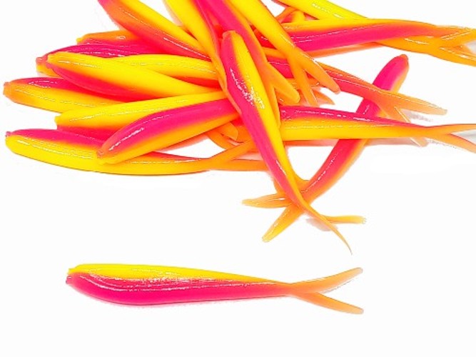 20 Chartreuse Hot Pink Crappie Fish Bait 2 1/4" Silver Fish