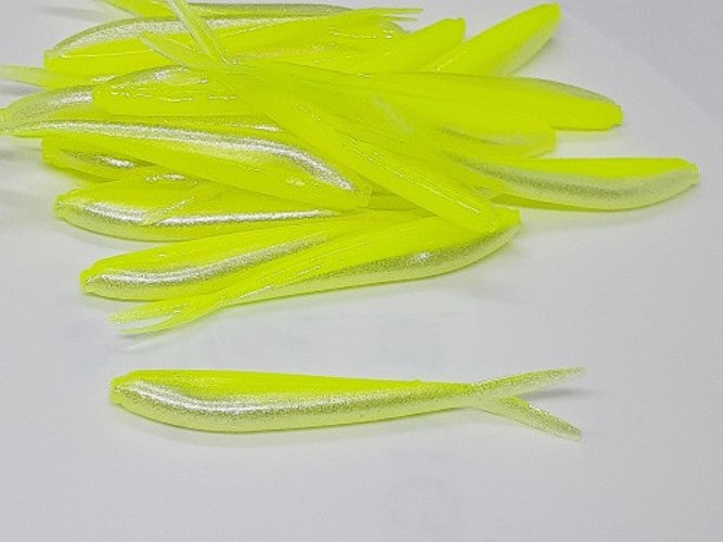20 Chartreuse Pearl Crappie Fish Bait 2 1/4" Silver Fish