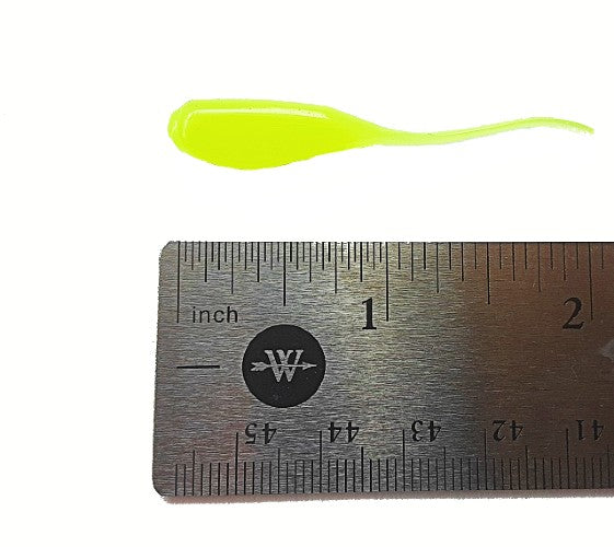 25 Chartreuse Crappie Jig Stinger Tail Shad Fishing Lure 2 Inch