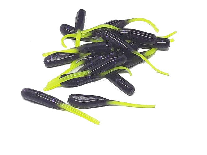 Purple Flake Chartreuse Fishing Baits Crappie Panfish Soft Plastic 20