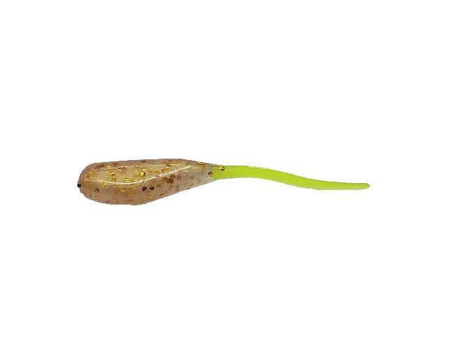 20 Gold Flake Chartreuse Shad Crappie Jig Stinger Tail Shad Bait Fishing Lure 2 Inch