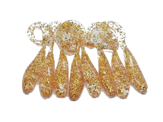 8 Gold Curly Tail Fishing Lure 3 Inch Shad