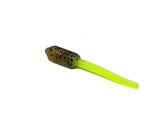 30 Green Pumpkin Brown Chartreuse Grub Stinger Crappie Soft Bait Fishing Lures
