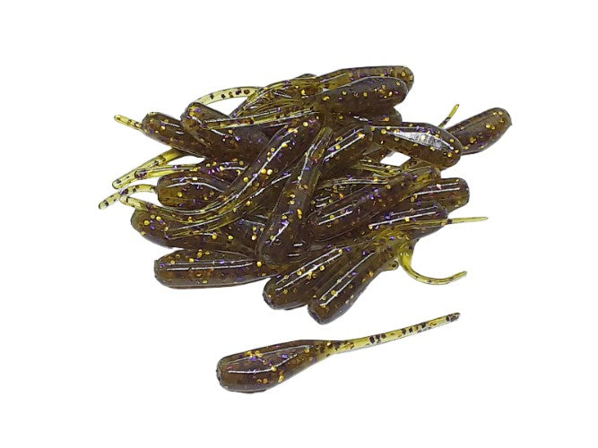 Green Pumpkin Gold Purple Crappie Baits Stinger Tail Shad 25