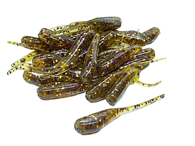 Green Pumpkin Gold Purple Crappie Baits Stinger Tail Shad 25