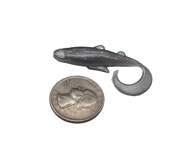 10 Gray Curly Minnow Fishing Bait 2 Inch Lures for Fishing