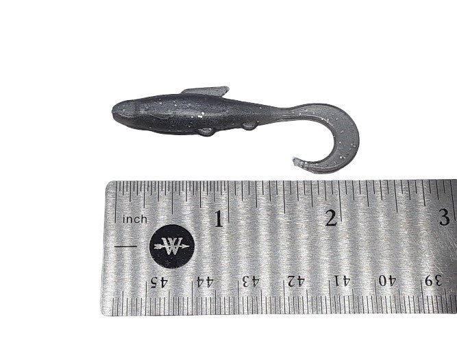 10 Gray Curly Minnow Fishing Bait 2 Inch Lures for Fishing