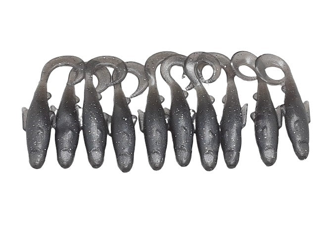 10 Gray Curly Minnow Fishing Bait 2 Inch Lures for Fishing