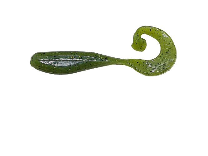 8 Green Curly Tail Fishing Lure 3 Inch Shad