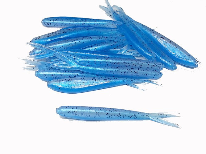 20 Monkeymilk Blue Pearl Crappie Fish Bait 2 1/4" Silver Fish
