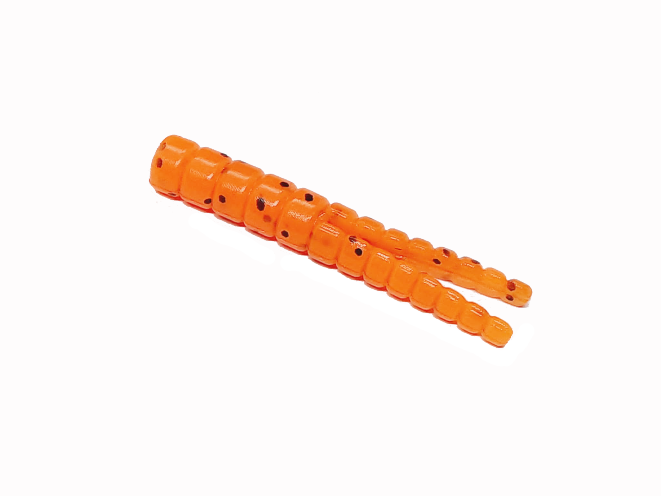 10 Orange Pepper Split Tail Grubs 2 Inch Crappie Baits Crappie Jigs