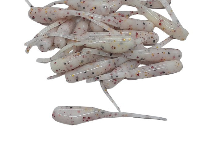 Red Black Gold Flake Crappie Baits Stinger Tail Shad 25