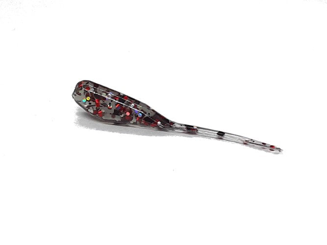 25 Red Glitz Crappie Jig Stinger Tail Shad Fishing Lure 2 Inch