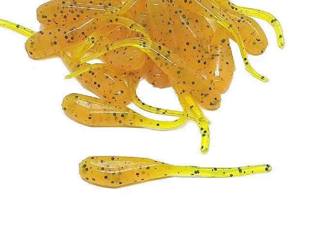 25 Sunshine Pepper Crappie Jig Stinger Tail Shad Fishing Lure 2 Inch