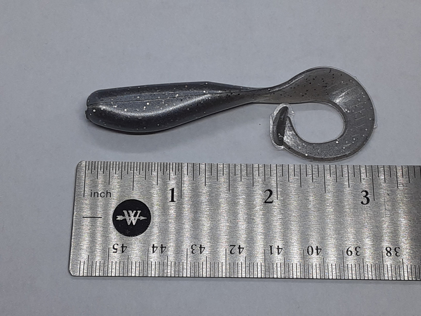 8 Gray Curly Tail Fishing Lure 3 Inch Shad