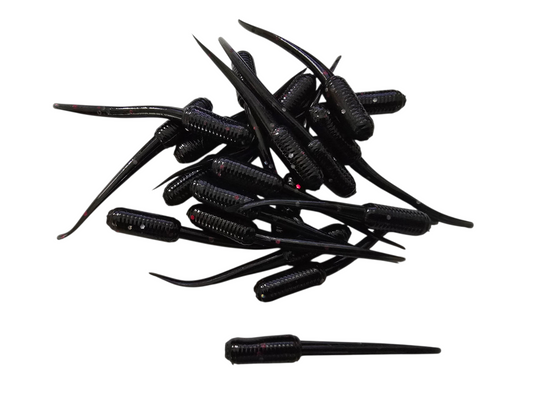 2 Inch Black Grub Stinger Crappie Soft Bait Fishing Lures