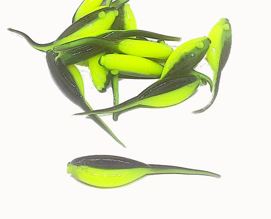 Black Chartreuse Crappie Baits Stinger Tail Shad