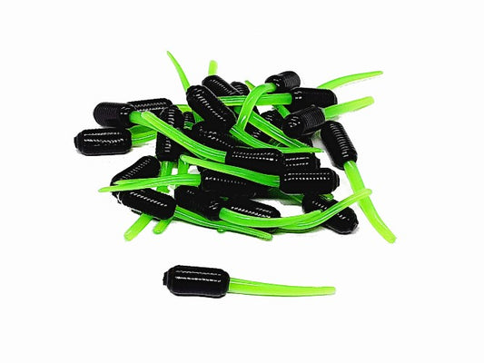 30 Black Green Grub Stinger Crappie Soft Bait Fishing Lures