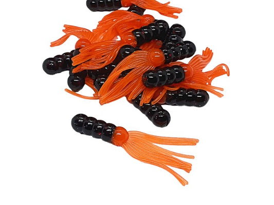 Black Orange Ring Body Fantail Fishing Lure 16 Count