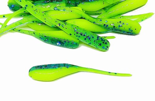 Blue Crystal Chartreuse Stinger Tail Shad Tails Fishing Lure