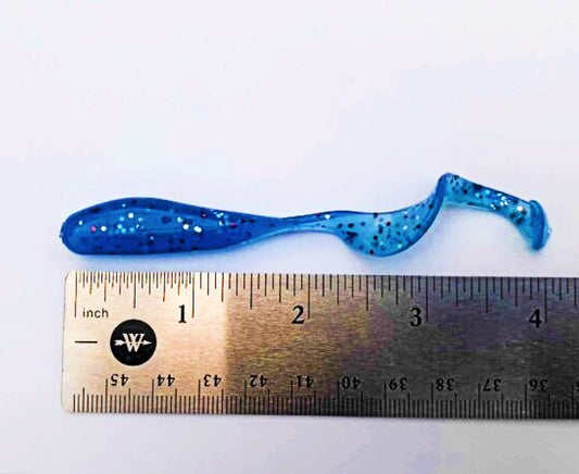 8 Blue Curly Tail Fishing Lure 3 Inch Shad