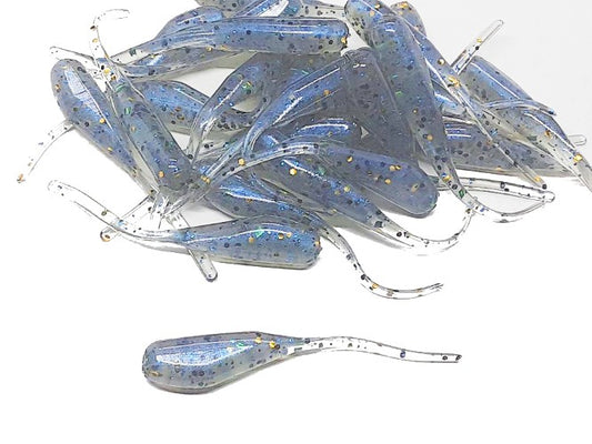 25 Crappie Jig Stinger Tail Shad  Fishing Lure Bluegill 2 Inch