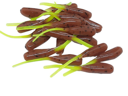 Carolina Pumpkin Chartreuse Crappie Baits Stinger Tail Shad 20