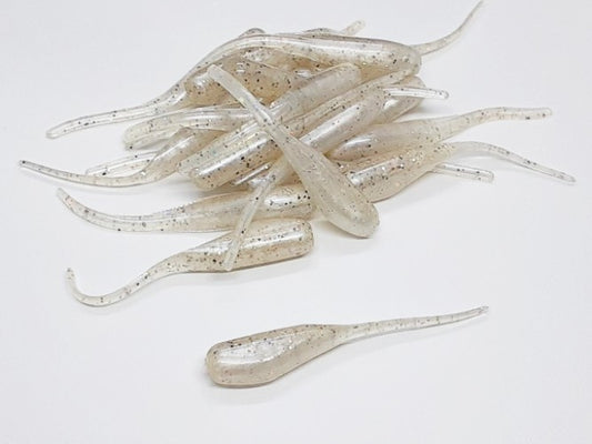 25 Champagne Shad Crappie Jig Stinger Tail Shad Bait Fishing Lure 2 Inch