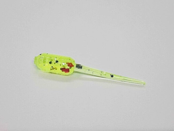 30 Chartreuse with Flake Grub Stinger Crappie Soft Bait Fishing Lures