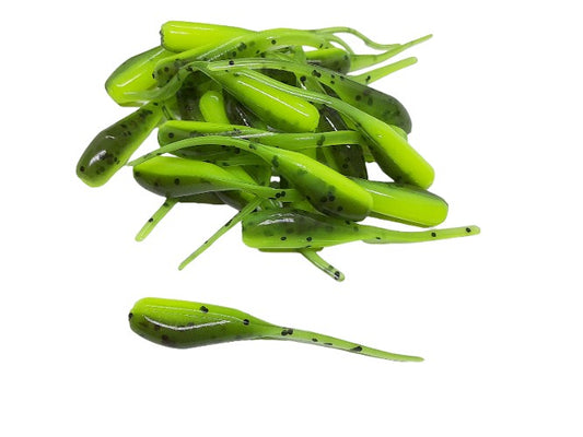 Chartreuse Green Crappie Baits Stinger Tail Shad 25