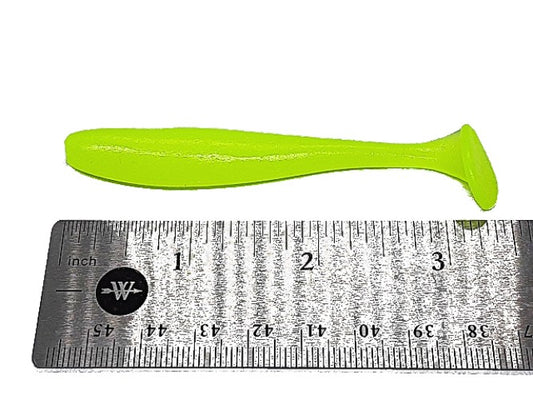 8 Chartreuse Paddletail Minnow Swimbait 3.25”