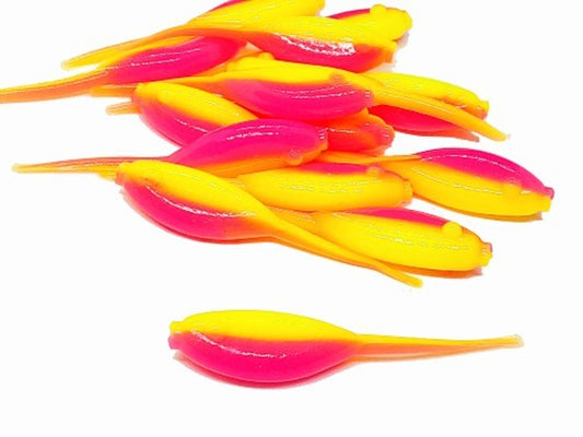 Chartreuse Hot Pink Crappie Baits Stinger Tail Shad