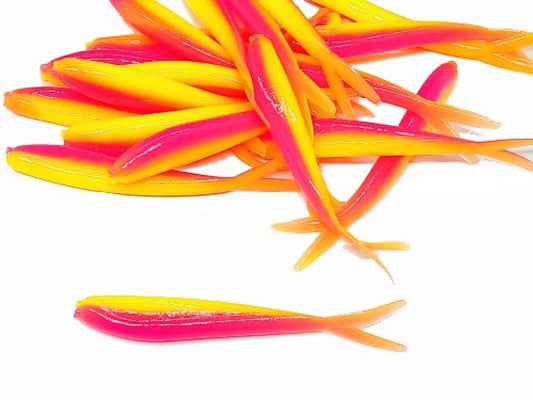 20 Chartreuse Hot Pink Crappie Fish Bait  2 1/4" Silver Fish
