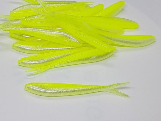 20 Chartreuse Pearl Crappie Fish Bait  2 1/4" Silver Fish