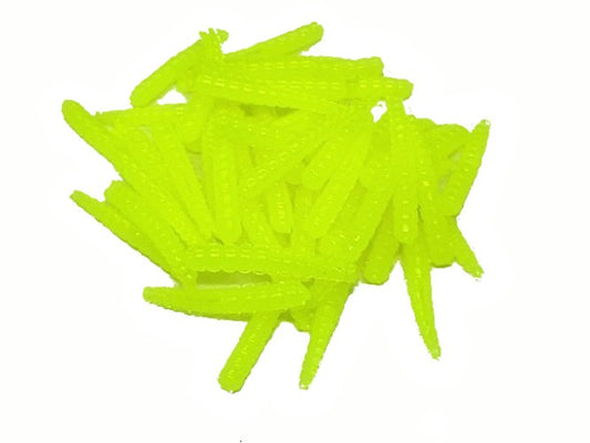 1.1" Split Tail Grub Chartreuse 30 pack