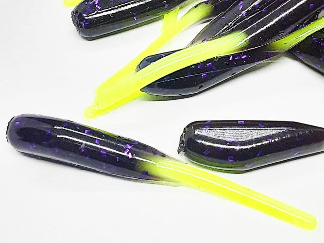 Purple Flake Chartreuse Fishing Baits Crappie Panfish Soft Plastic 20