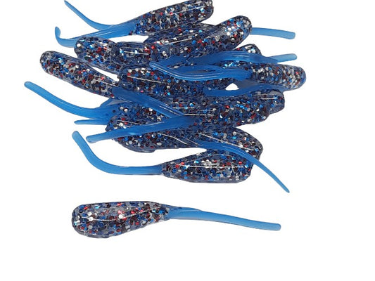 20 Firecracker Crappie Panfish Fish Bait Stinger Tail Shad Jig Fishing Lure 2 Inch