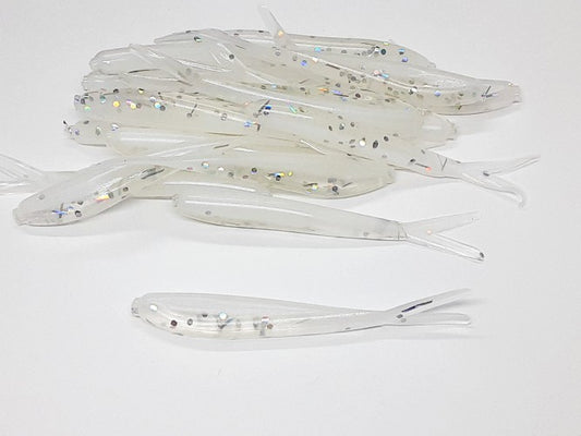 20 Ghost Hologram Crappie Fish Bait  2 1/4" Silver Fish